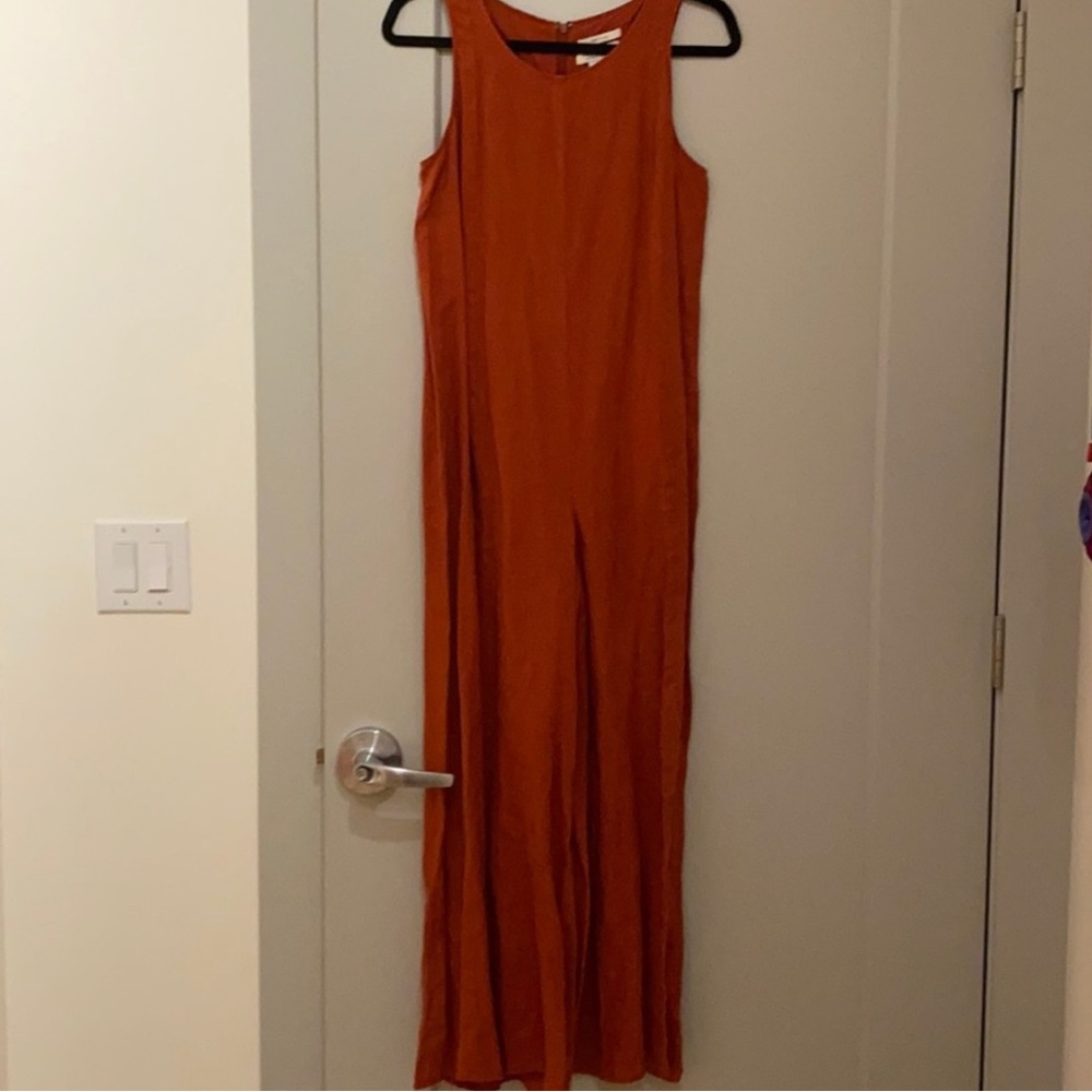 Rachel Zoe Linen Jumpsuit - Red/Orange Size 2